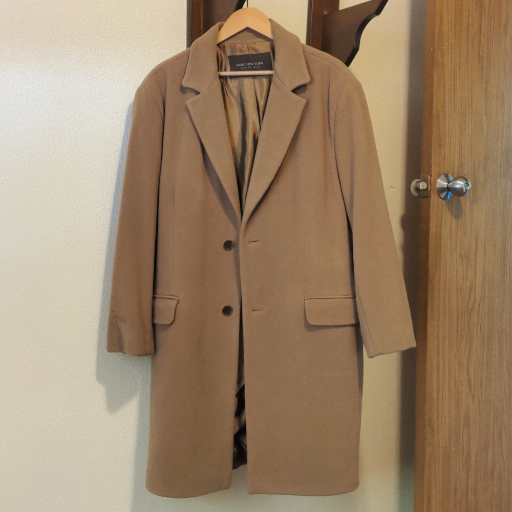 Andrew Marc Men's long wool overcoat - size L